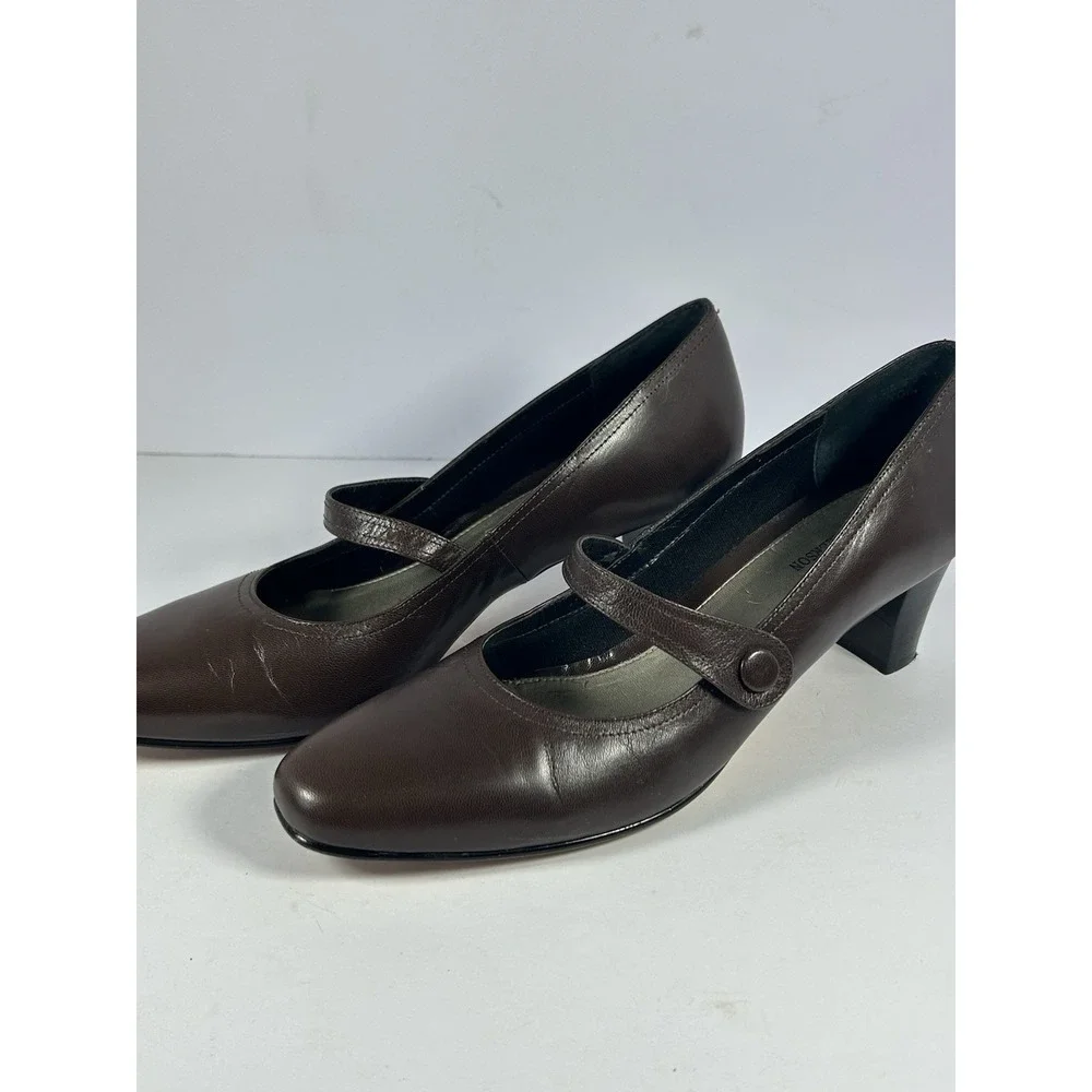 Ros Hommerson Women's Vintage Brown Leather Mary Janes Size 10 Women
